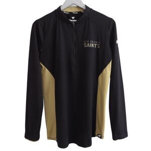 New Orleans Saints Womens NFL Fanatics 1/4 Zip Pullover Shirt‎ M